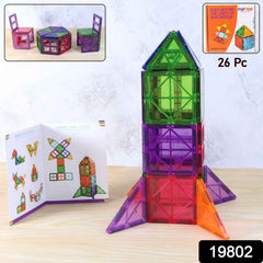Magnetic Building Tiles Set – 26 Pieces for Creative STEM Play