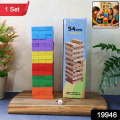 Wooden Stacking Tower Game – 54-Piece Classic Fun
