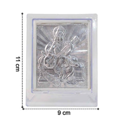 Silver Saraswati Maa Photo Frame – Elegant Spiritual Decor