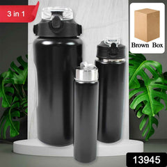 Stainless Steel Insulated Water Bottle Set – 3 Pcs Double Wall | hydrozilla