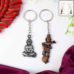 Hanuman Keychain Set – Durable Metal 2-Piece Mix Design