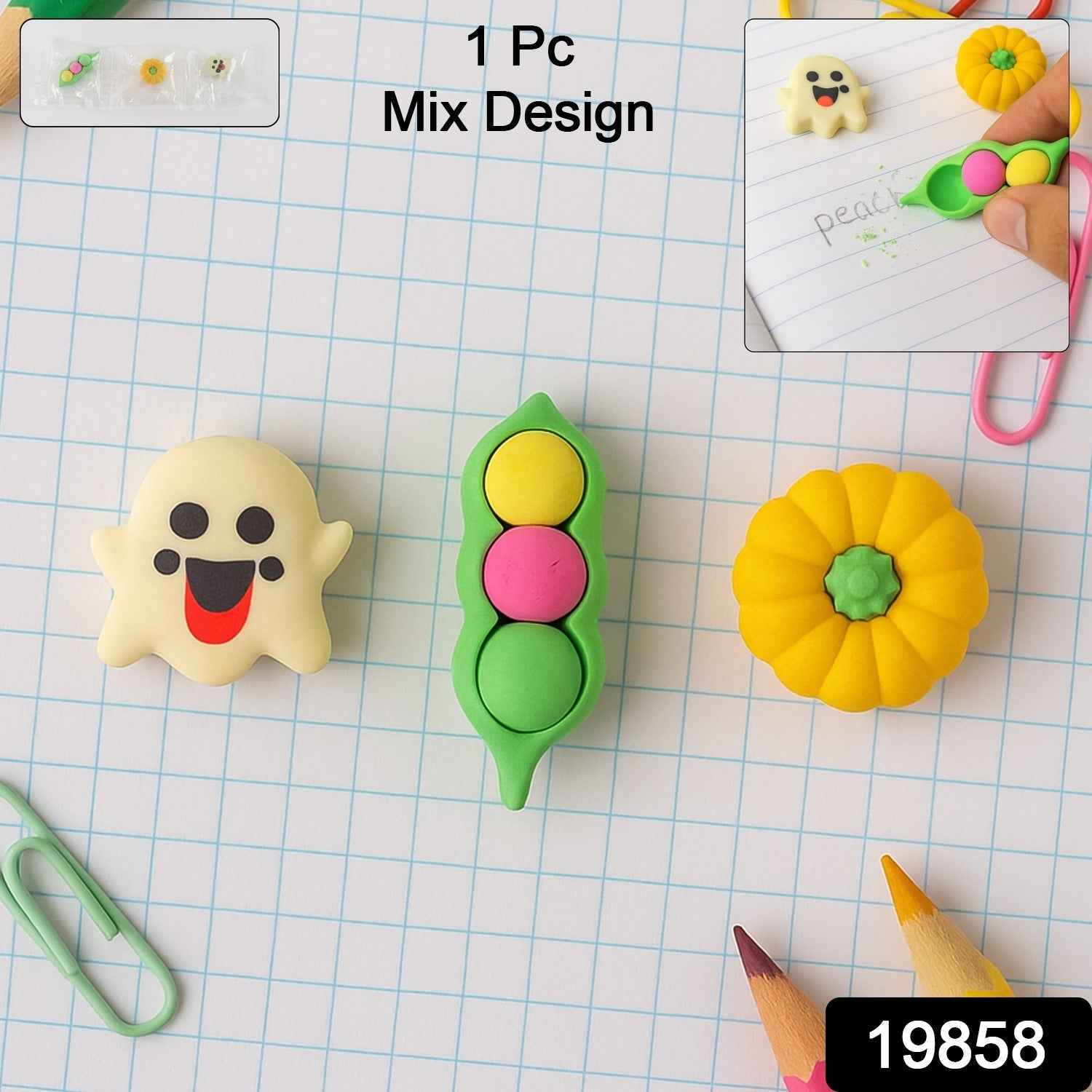 Cartoon Eraser – Soft Non-Toxic 3D Rubber for Kids