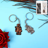 Radha Krishna Metal Keychain Set – Durable Spiritual Key Rings (2 Pc)
