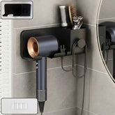 Wall Mounted Hair Dryer Holder – Space-Saving Organizer Shelf & Hook