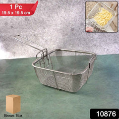 Deep Fryer Basket – Stainless Steel with Long Handle for Safe Frying