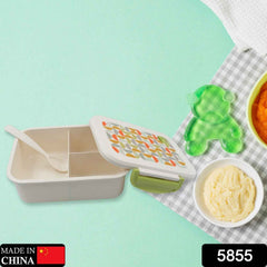 3 Compartment Lunch Box – Leakproof Tiffin with Spoon |