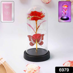 LED Eternal Rose in Plastic Dome – Romantic Night Light Gift