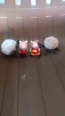 Cartoon Keychain with Fluffy Pom – Cute Bag Charm Accessory