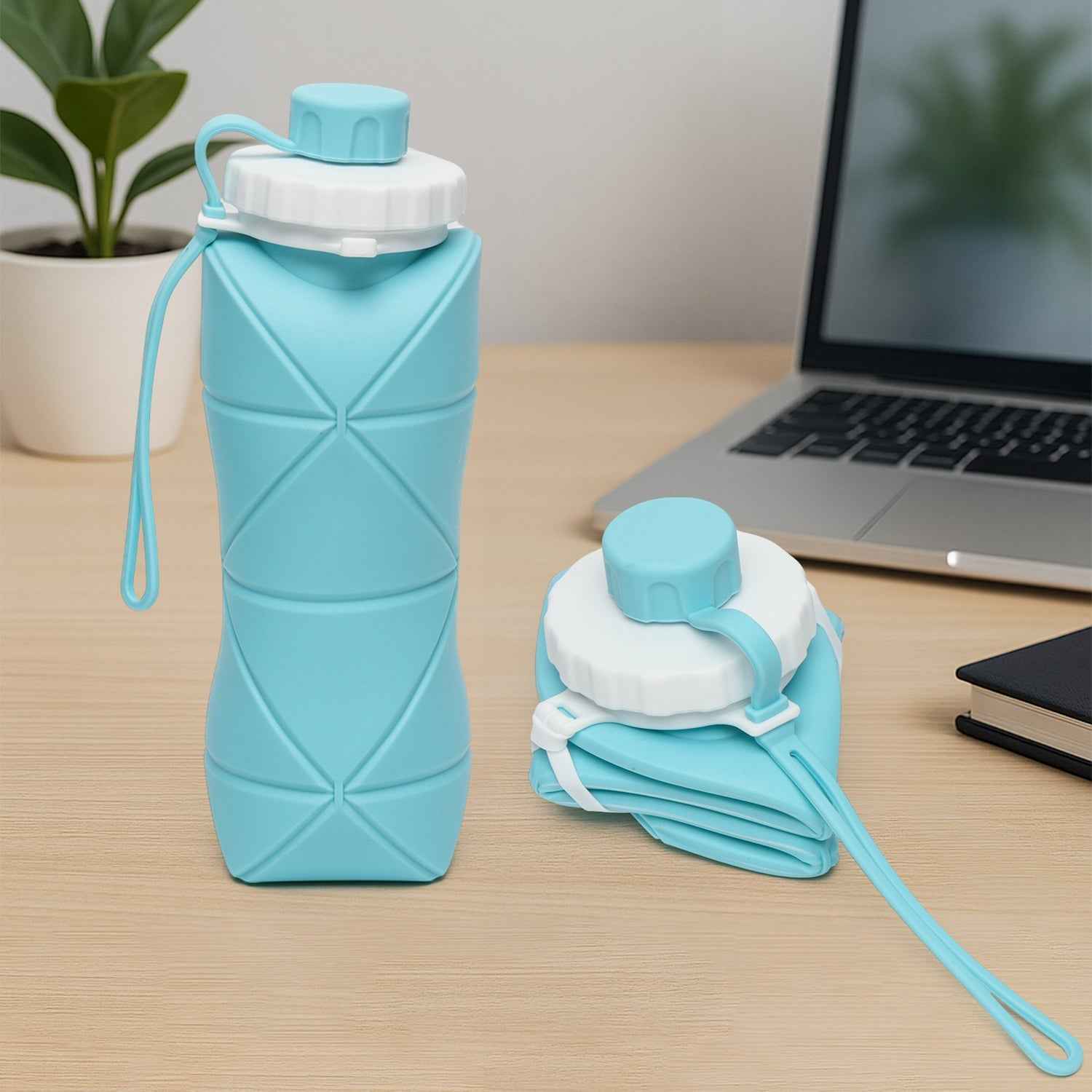 600ml Collapsible Silicone Water Bottle – Foldable & Leakproof