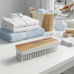 Cloth Washing Scrub Brush Ð Heavy-Duty Nylon Bristles & Wooden Handle