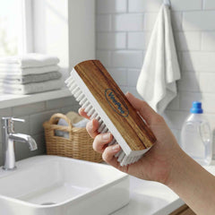 Cloth Washing Scrub Brush Ð Heavy-Duty Nylon Bristles & Wooden Handle
