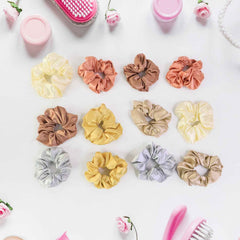 Satin Hair Scrunchies 12 Pc – Soft, Gentle Elastic Hair Ties