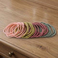 Elastic Hair Bands Set – Strong Hold & Neutral Colors for All Hair Types
