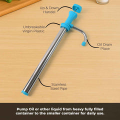 Oil Pump Dispenser – Manual Stainless Steel Kitchen Tool