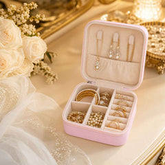 Travel Jewellery Box – Portable PU Leather Organiser | LilyGleam