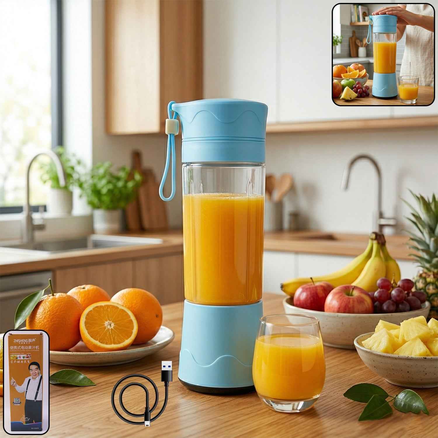 Portable USB Rechargeable Juicer Blender Ð Travel-Friendly & Efficient