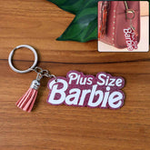 Plus Size Barbie Keychain – Glitter Finish & Tassel Charm