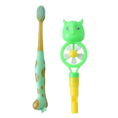 Kids Toothbrush Set with Animal Whistle Toy – Fun Oral Care