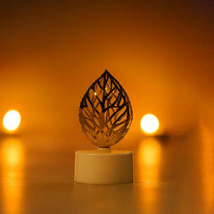 Leaf Shaped Flameless LED Candles – Elegant Decorative Set of 12