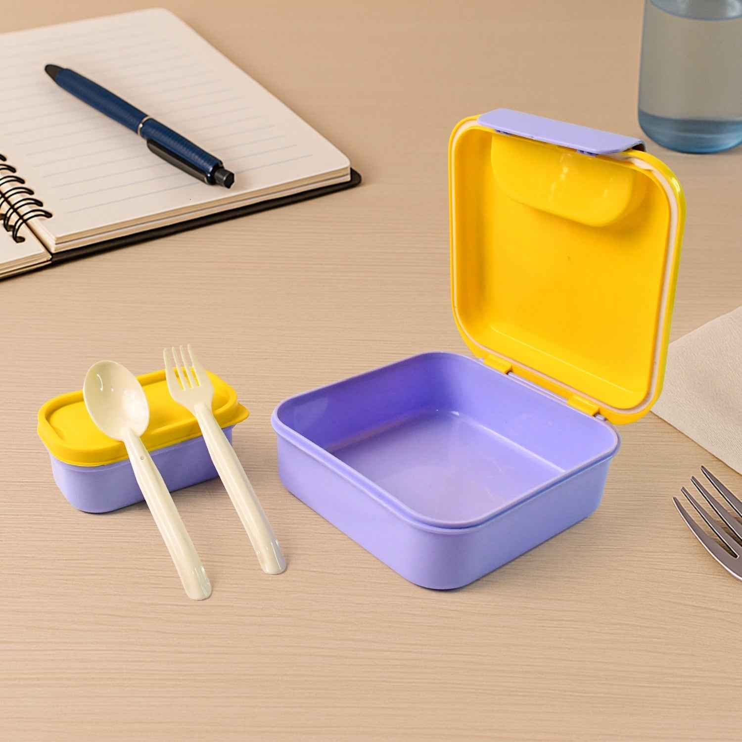 Kids Lunch Box Set – Compact with Spoon, Fork & Snack Container