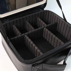 LED Light Makeup Organizer Box – Portable Cosmetic Storage with Mirror