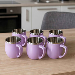 Double Wall Stainless Steel Mug Set – Insulated 6-Pc 200ml