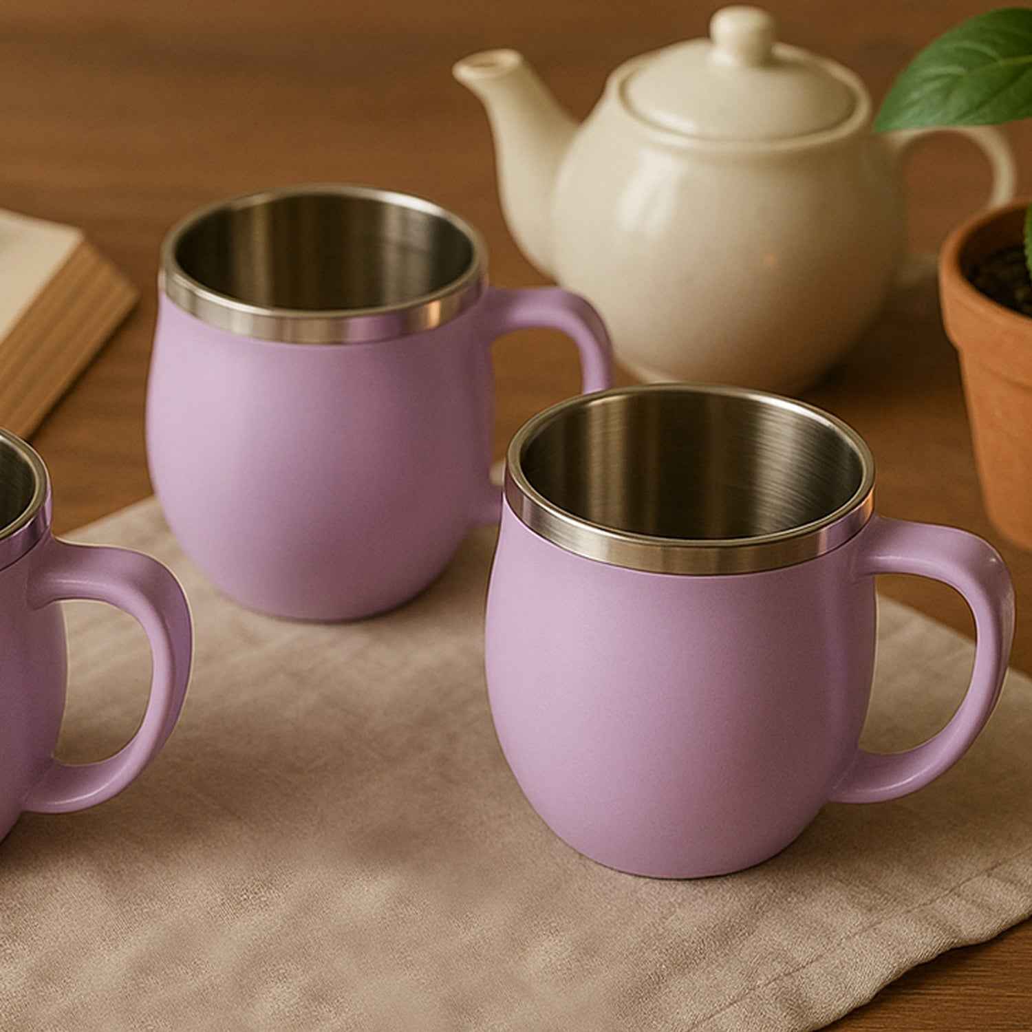 Double Wall Stainless Steel Mug Set – Insulated 6-Pc 200ml