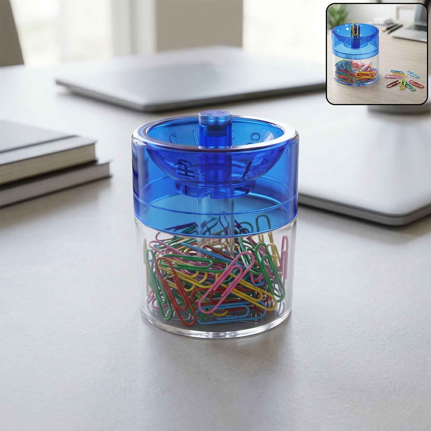 Magnetic Pin & Paper Clip Dispenser Ð Compact Desk Organizer for Office & Home