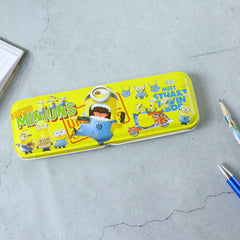 Durable metal pencil case with cartoon theme, ideal for school supplies
