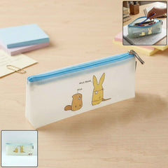 Cute Cartoon Transparent Pencil Pouch – Waterproof & Stylish Organizer