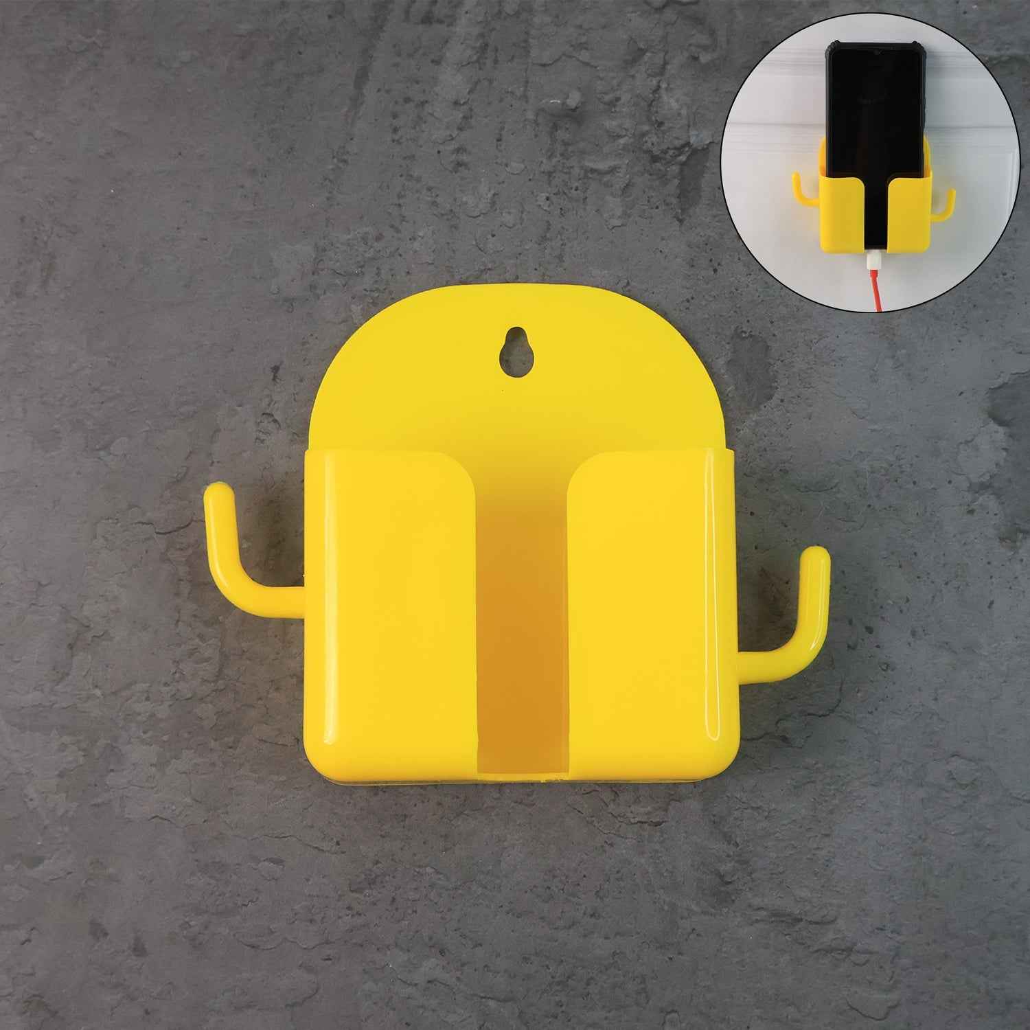 Wall Mount Mobile Phone Holder with Hook – Space Saving Stand