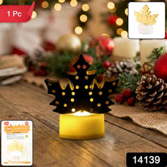 LED Gold Metal Leaf Diya Lamp – Battery Operated Festive Glow