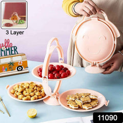 3-Layer Foldable Snack Serving Stand – Portable & Space-Saving