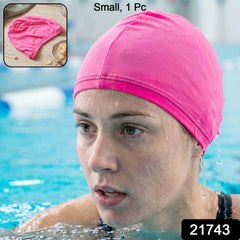 Small Premium Stretchable Pink Swimming Cap Ð Comfortable Fit for Short Hair