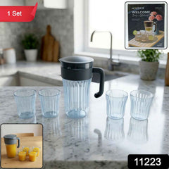 Plastic Water Jug with 4 Glasses Set – Perfect for Home Use