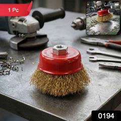 Heavy Duty Gold Wire Cup Brush Ð Durable Metal Cleaning Tool