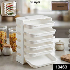 6-Layer Wall Mounted Food Storage Rack – Space-Saving Kitchen Organizer