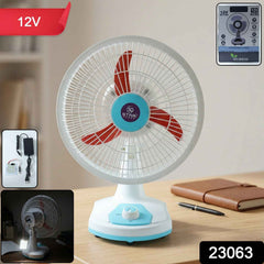 Rechargeable Table Fan – Portable with LED Light & Dual Power