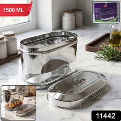 Stainless Steel Oval Canister Ð Airtight Food Storage for Freshness
