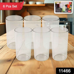 Clear Plastic Tumbler Set – 6-Piece Unbreakable Glass-Look