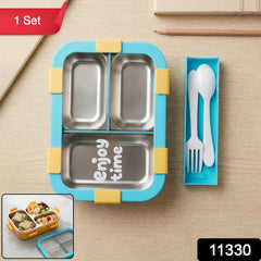 Airtight 3 Compartment Stainless Steel Lunch Box Ð Food Organiser