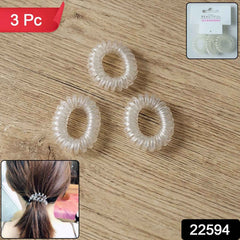 Transparent Spiral Coil Hair Ties – No Damage & Strong Hold