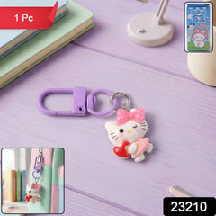 Cartoon Keychain with Heart and Bow Ð Cute Bag Charm for Girls