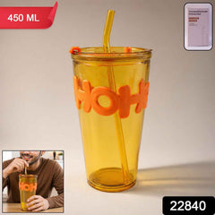 Glass Tumbler with Lid and Straw Ð Leak-Resistant & Stylish
