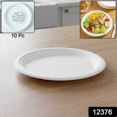 Disposable Round Food Serving Plate – 10 Pc Lightweight Set