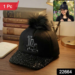 Embroidered Logo Baseball Cap – Trendy Winter Headwear for Women