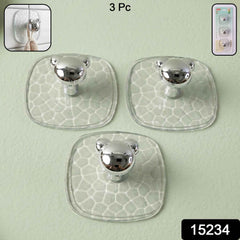 Adhesive Wall Hooks – Strong Clear Hold, No Damage 3 Pc Set