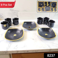 Seashell Ceramic Cup Set – 9-Piece Unique Design | Serve Stellar