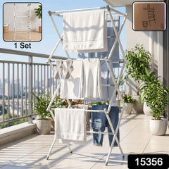 3 Tier Folding Clothes Drying Rack Laundry Cloth Dryer Stand for Ba...