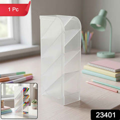 Desk Organizer Ð 4 Compartments in Clear Plastic for Office Supplies